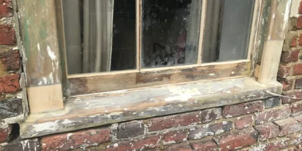 6 Unpainted window sill