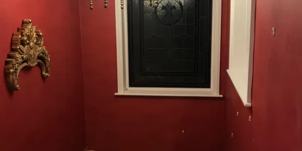 Before 4 stained glass window